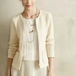 Rosie Neira Anthropologie Knit Zip Blazer